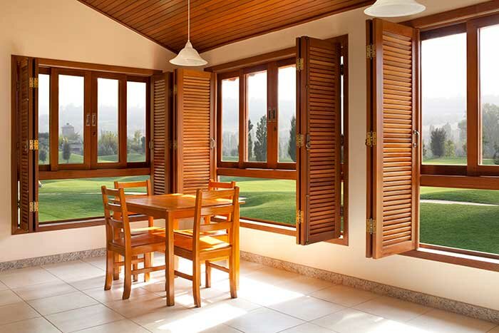 shuttered windows