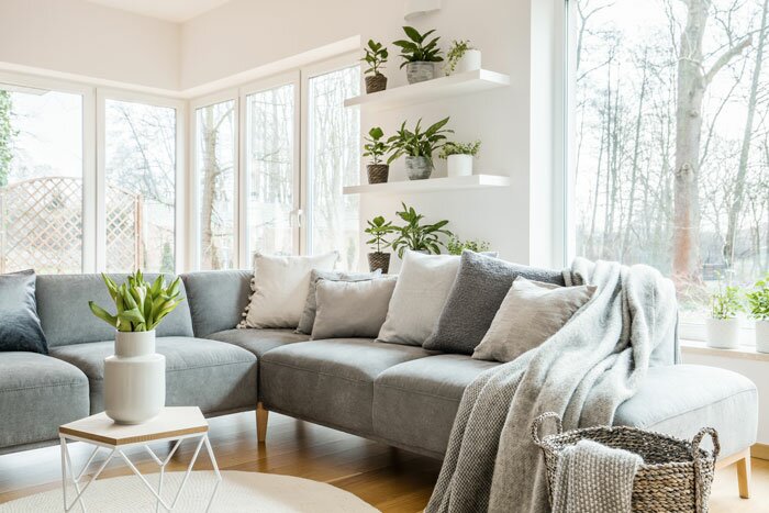 bright clean living room